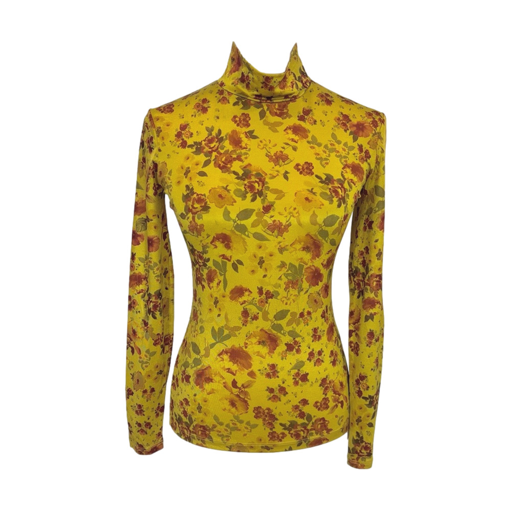 Zara yellow and red floral top